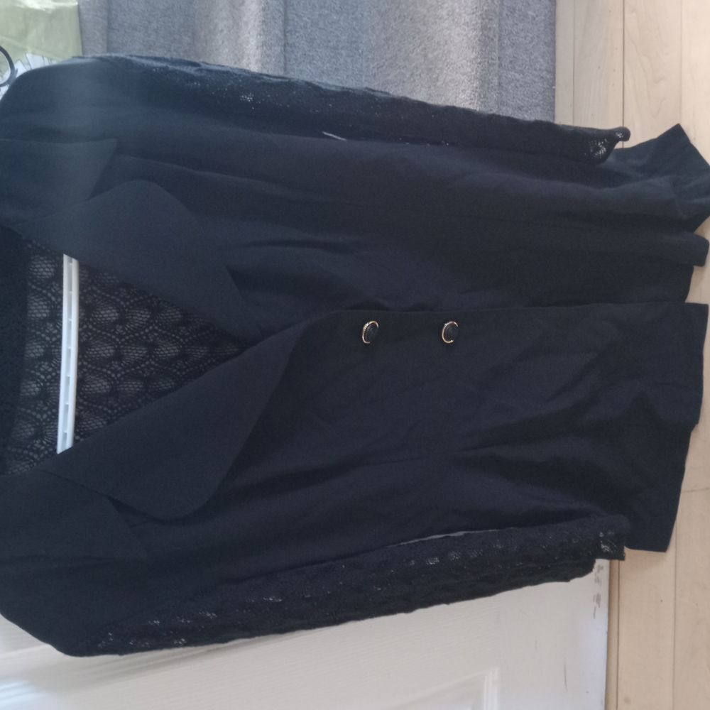 Black Dress Lace Sleeve Blazer